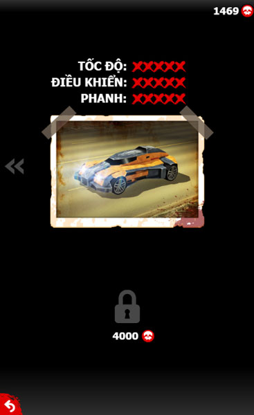 Chọn xe ô tô diệt zombie trong Shop cửa hàng