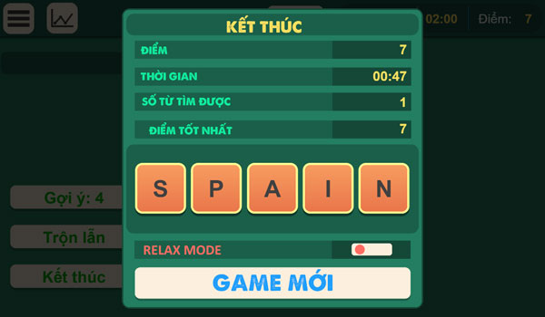 Kết thúc thử thách