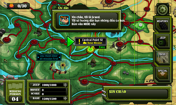 Bản đồ các cứ điểm giao tranh