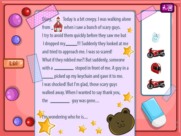 Đặt sticker vào trang nhật ký