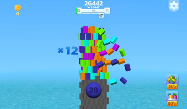 Bắn bóng phá hủy Minecraft 3D