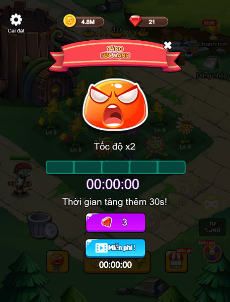 Mua vật phẩm tăng sức mạnh