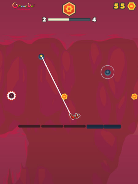 Màn hình chơi game người que Stickman đu dây