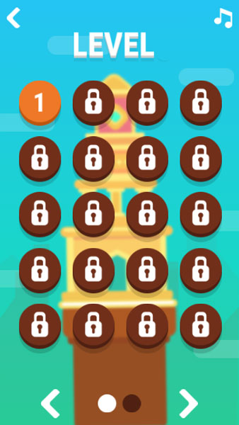 Chọn level thử thách xếp tháp