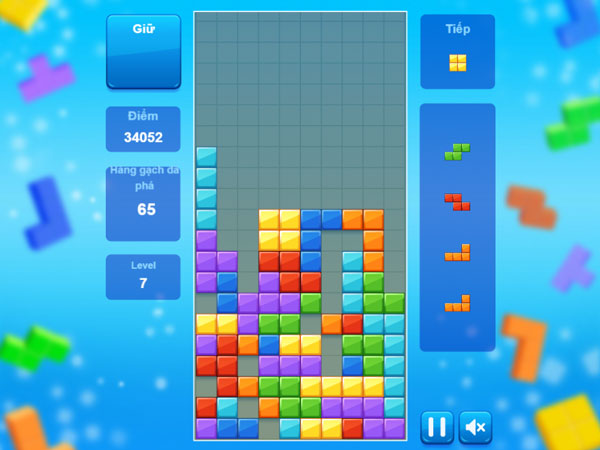 Đạt số điểm cao kỷ lục game Xếp hình