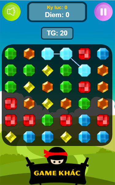 Nối các viên kim cương cùng màu