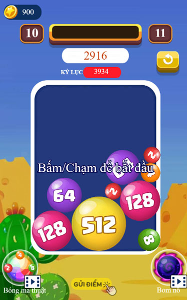 Chơi game Thả bóng 2048 - GameVui
