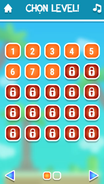 Chọn level thử thách xếp hình khối