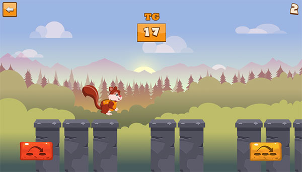 Nhảy lên từng cột đá