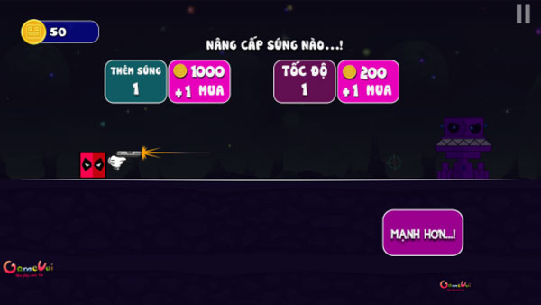 Nâng cấp, mua thêm vật phẩm tăng sức mạnh