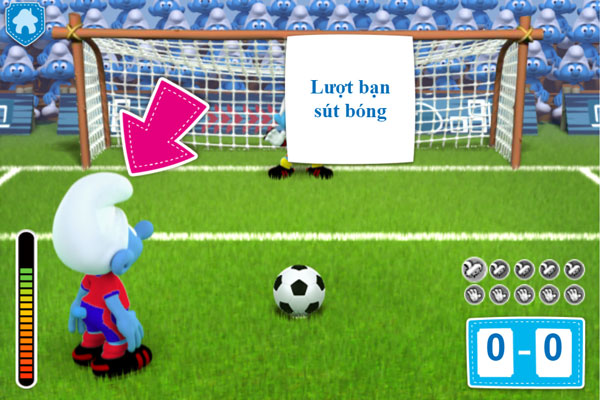 Hướng dẫn chơi game Smurf đá bóng