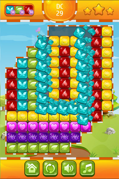 Chạm vào khối hình để phá 