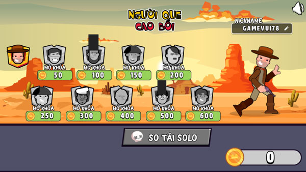 Chơi game Người que cao bồi - GameVui