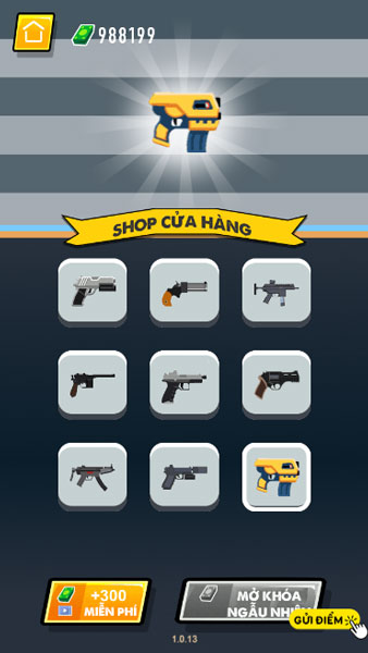 Mở khóa súng mới trong Shop cửa hàng