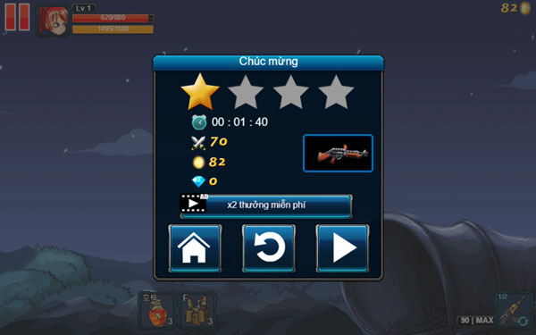 Hoàn thành thử thách sinh tồn sống sót bắn zombie