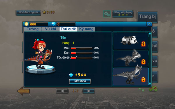 Các loại thú cưỡi tăng sức mạnh