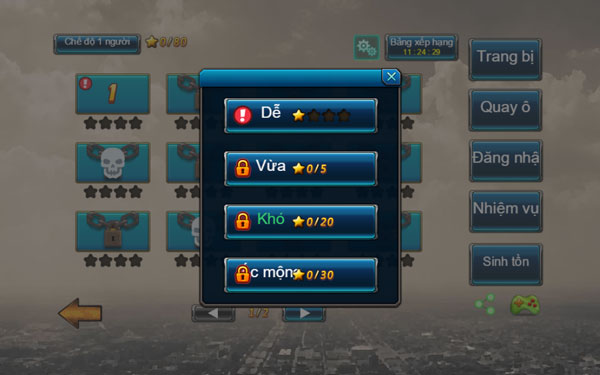 Các mức độ bắn zombie