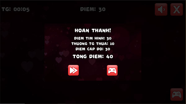 Hoàn thành cấp độ