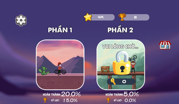 Game Ben 10 đua xe đạp địa hình có 2 phần chính