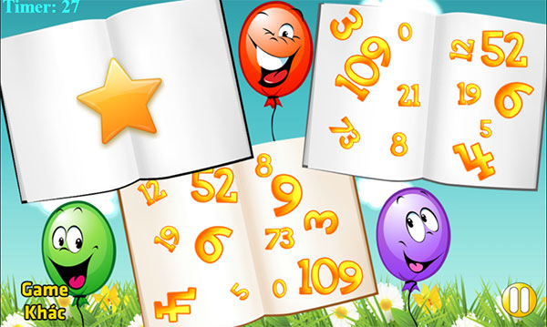 Khi tìm đúng, ngôi sao sẽ hiện lên