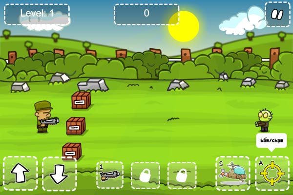 Màn hình chơi game bắn súng tiêu diệt Zombie