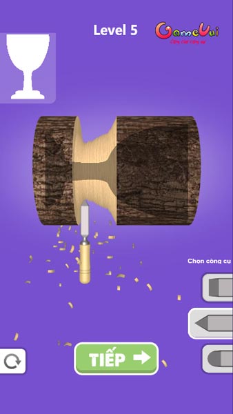 Dùng đục để cắt bỏ những phần gỗ thô