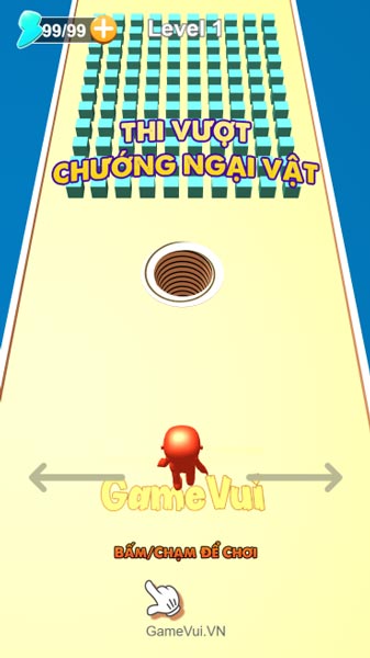 Màn hình chơi game người que Stickman 3D vượt chướng ngại vật