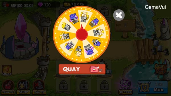 Vòng quay may mắn và nhận thưởng