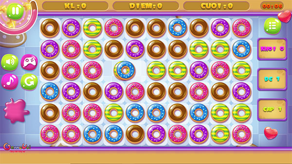 Xếp 3 chiếc bánh có cùng màu