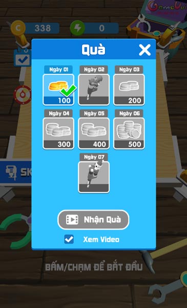 Đăng nhập hàng ngày để nhận quà