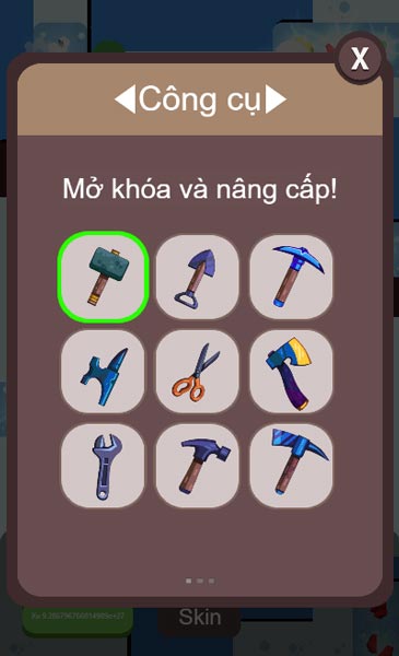 Mở khóa các loại công cụ