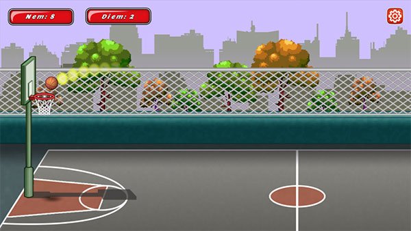 Mỗi lần bóng vào rổ bạn sẽ ghi 2 điểm