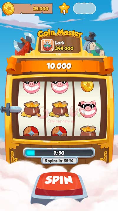 Spin - điểm nhấn chính của game Coin Master