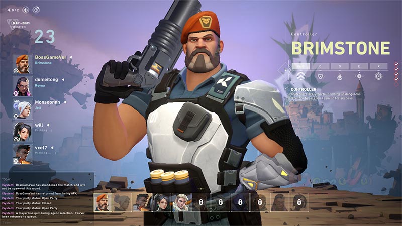 Chọn nhân vật trong game Valorant