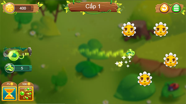 Bắn vỡ những bôn hoa trên màn hình