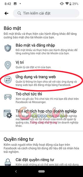 Ứng dụng và trang web