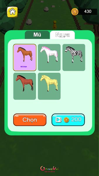 Skin mũ và ngựa trong Shop cửa hàng