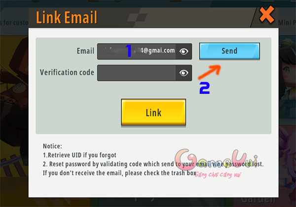 Điền địa chỉ email