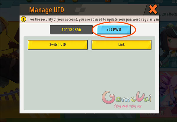 Nhấn Set PWD