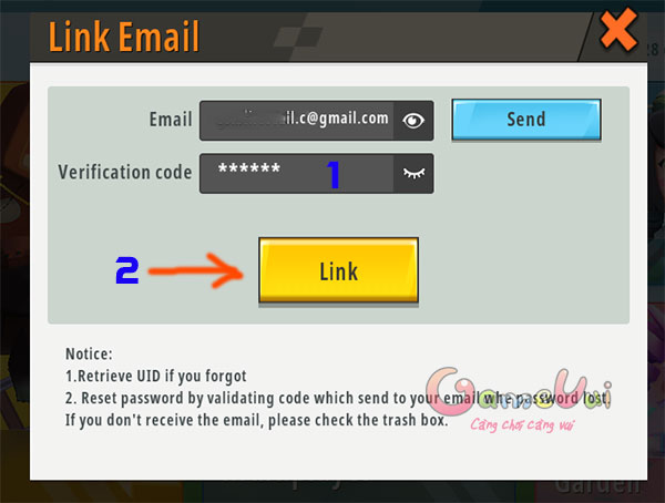 Nhập mã xác nhận