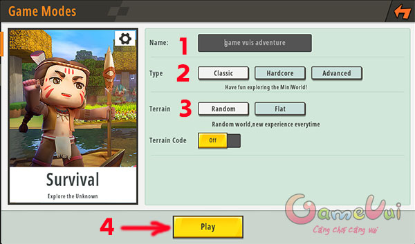 Điều chỉnh chế độ chơi