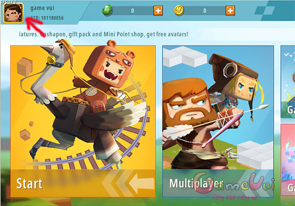 Click biểu tượng nhân vật