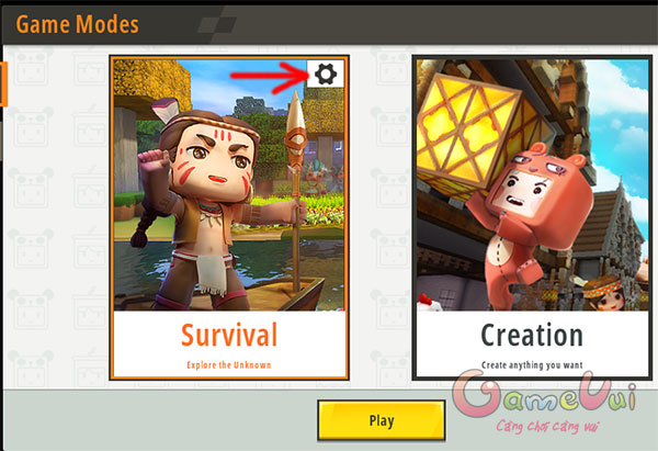 Nhấn biểu tượng bánh răng cưa