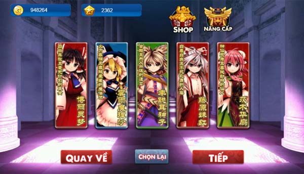 Chọn nhân vật công chúa