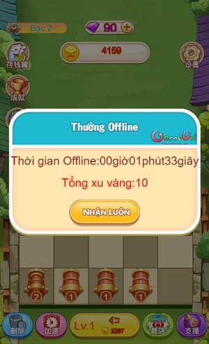 Thưởng xu vàng Offline