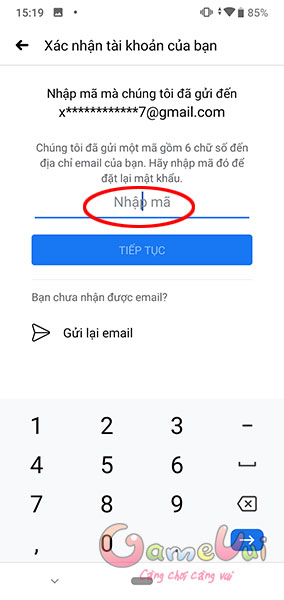 Nhập mã facebook