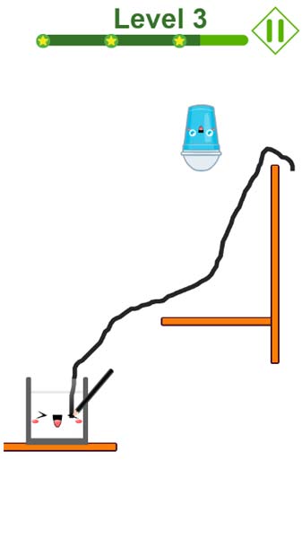 Vẽ đường nối để đổ nước vào cốc