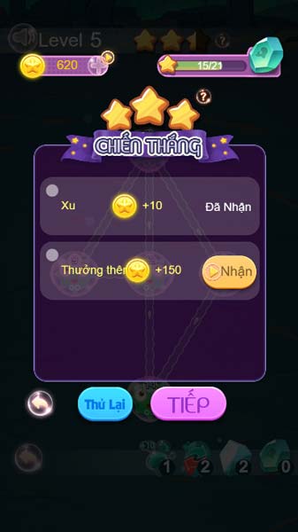 Hoàn thành thử thách với 3 sao tối đa