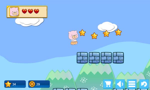 Giúp chú gấu con thu thập toàn bộ số ngôi sao