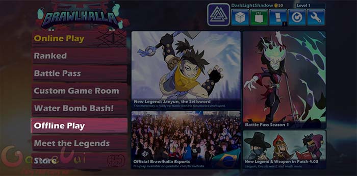 Chọn phần Offline Play